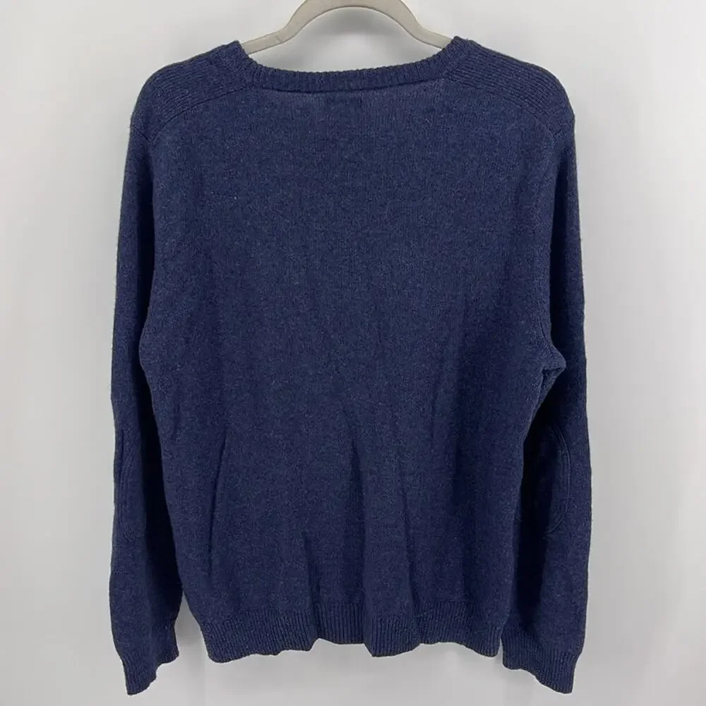J. Crew Slim fit rugged Merino wool blend crew neck knit sweater sz L